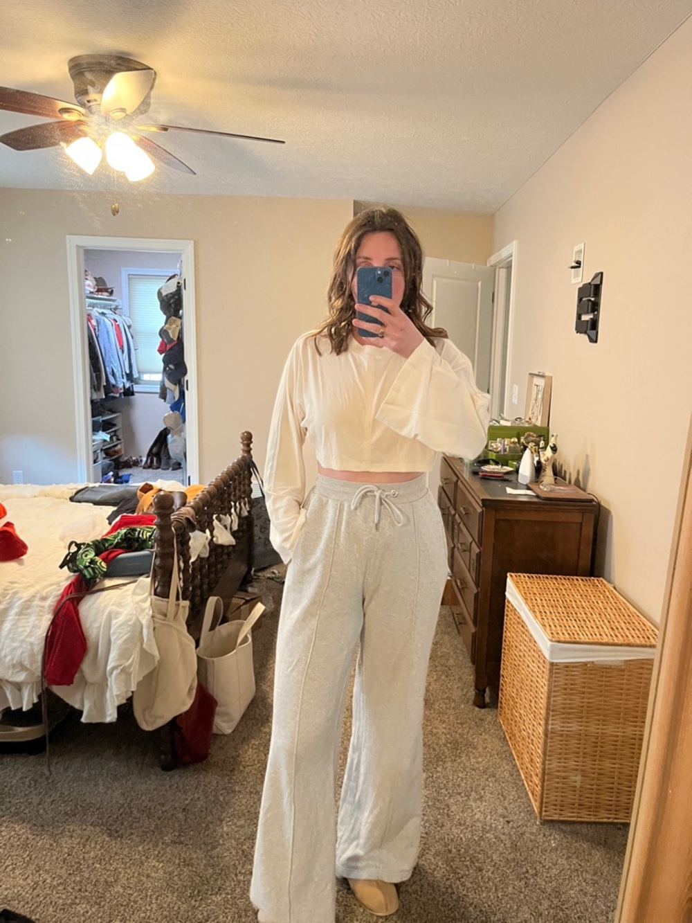 lululemon athletica Cream Cropped Long-Sleeve Top